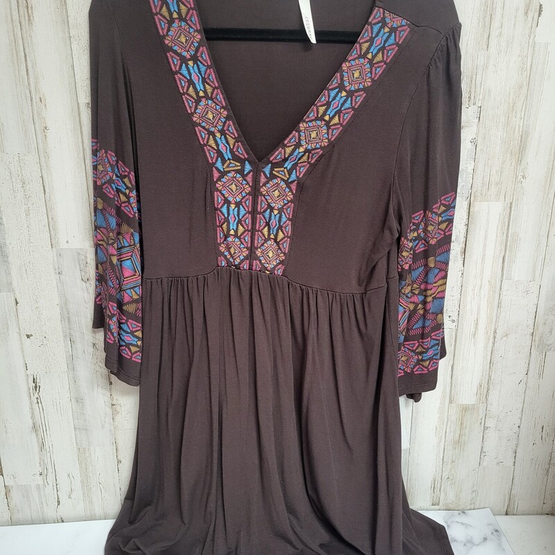 XL Brown Print Tunic