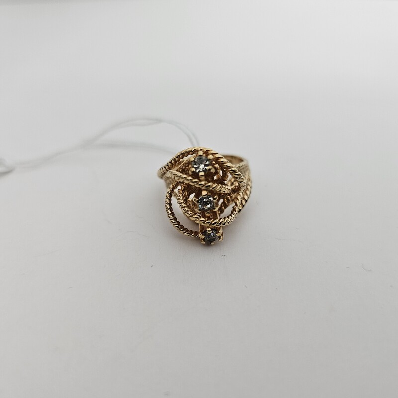 Cz Wire Cocktail, 18k GE, Size: 5