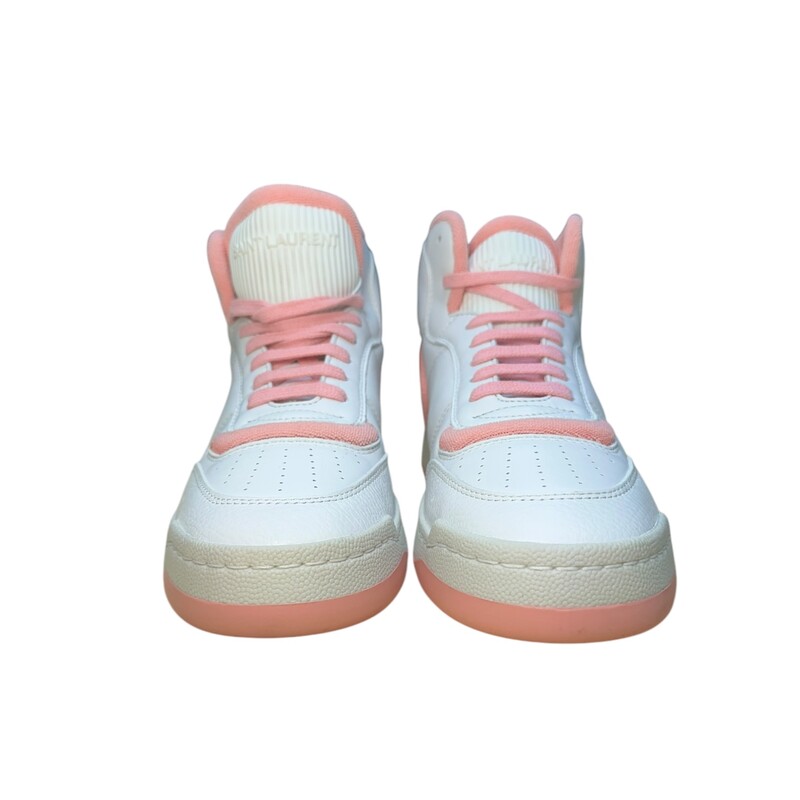 Saint Laurent Jefferson Pink Sneakers<br />
<br />
Style Code : PO 686379<br />
<br />
Very good condition. Some minor wear on bottoms.<br />
<br />
Comes with original dust bag and box.