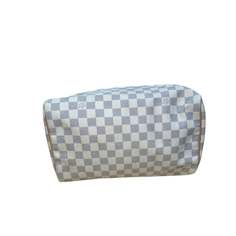 Louis Vuitton Speedy Damier Azur 35<br />
<br />
Date Code:SD1133<br />
<br />
Dimensions:<br />
11.8 x 8.3 x 6.7 inches<br />
(Length x Height x Width)<br />
<br />
Very good condition. Some wear on handles and some minor fading of canvas.<br />
<br />
Does not come with orginal dust bag. No box.