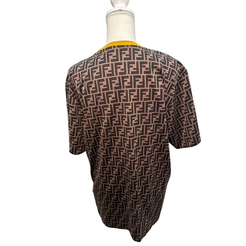 Fendi FF Logo Cotton Shirt<br />
 Brown<br />
 Size: Medium<br />
In very good condition.