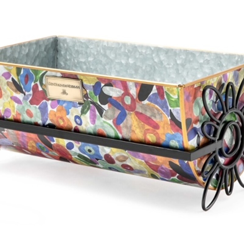 Mackenzie Childs Avant Garden Small Planter
Multicolored Silver Black Size: 17 x 9 x 8.5H
Retails: $129