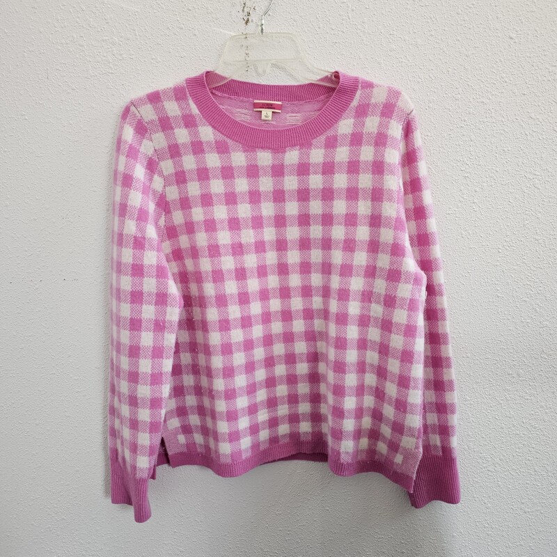 J Crew Check, PinkWht, Size: Large