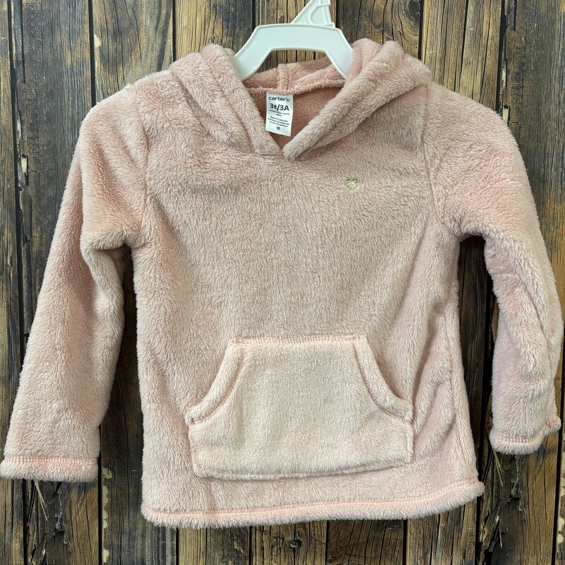 Pink Fleece Hoodie, Size: 3