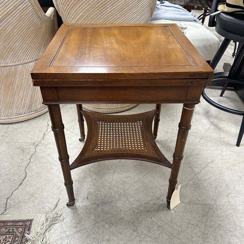 Folding Top Wood Wicker Table, Brown<br />
Size: 38x19x25