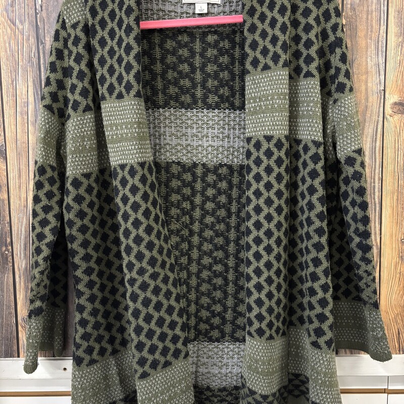 Olive And Black Cardigan, Size: L