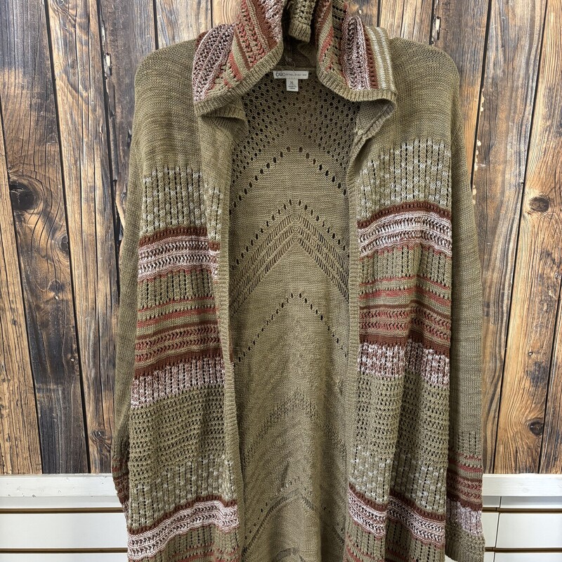 Orange Olive Hooded Cardi, Size: XL