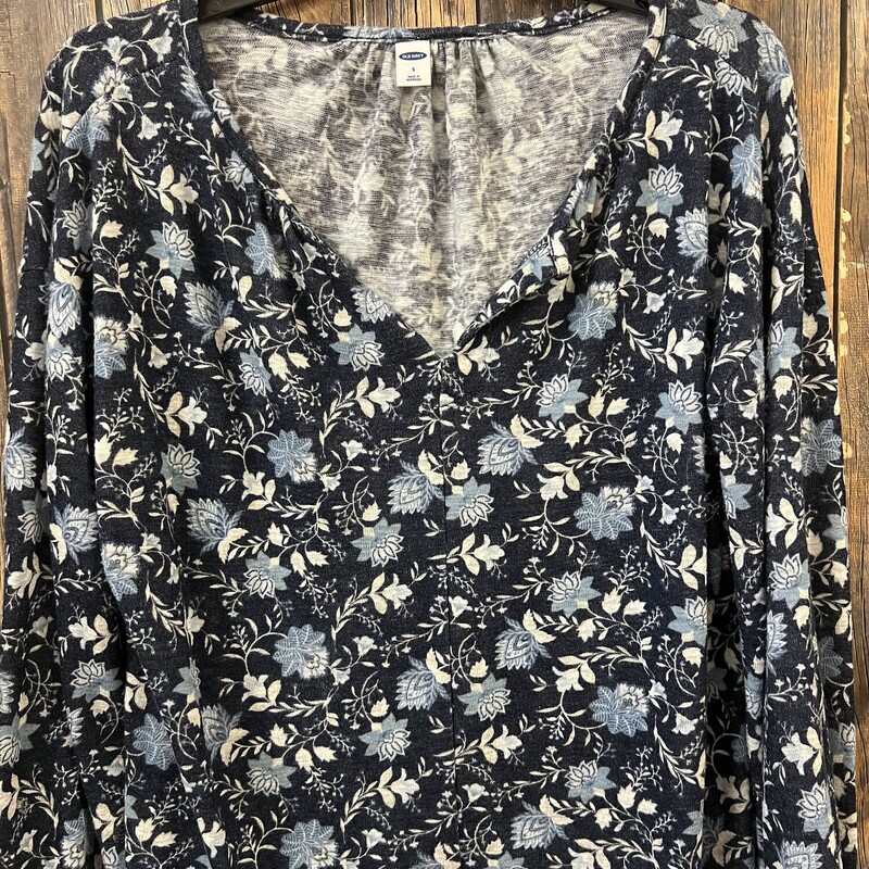 Old Navy Blue Flower Shir, Size: S