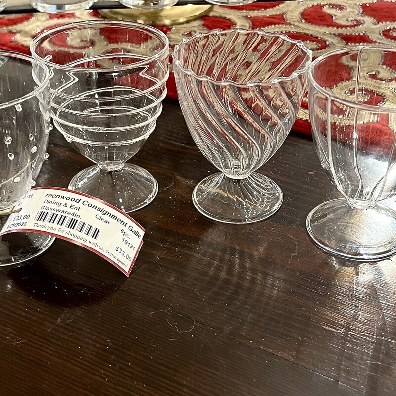 Glassware 4in., Clear, Size: 6pc.