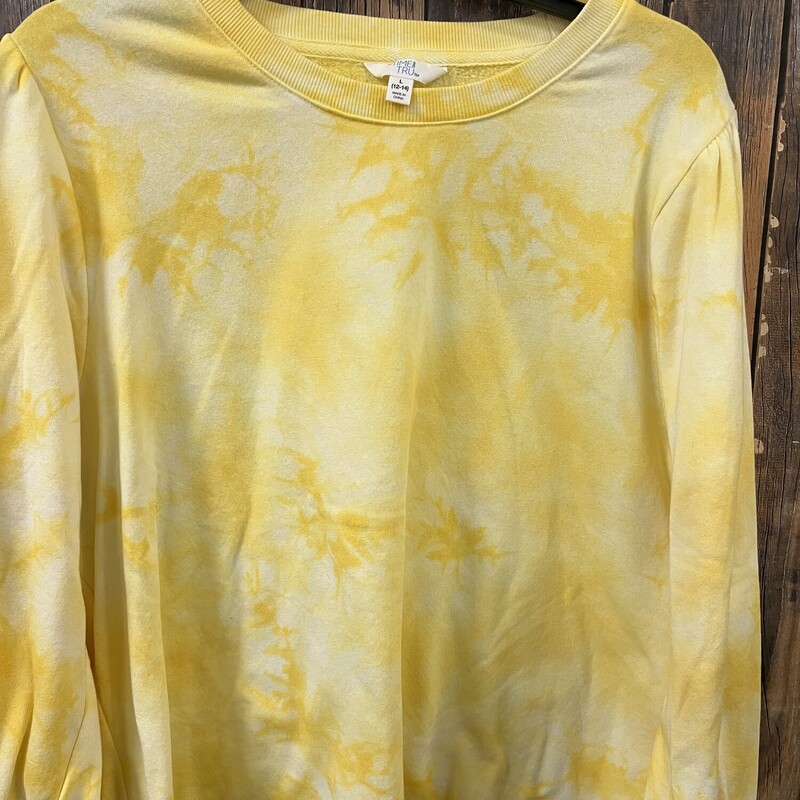 Yellow White Tie Dye Swea, Size: L