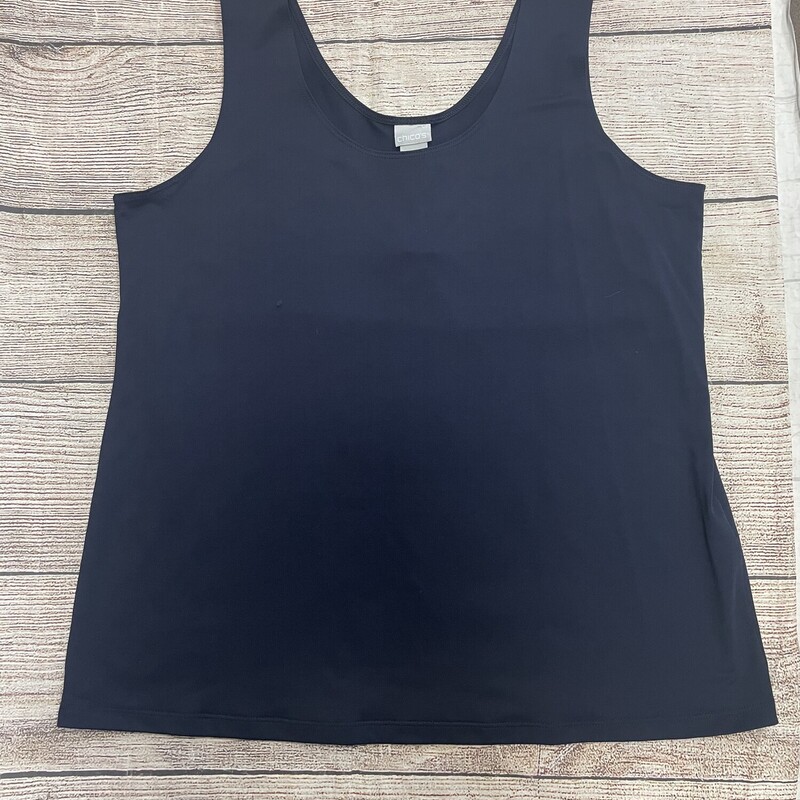 Chicos Tank, Navy, Size: XL