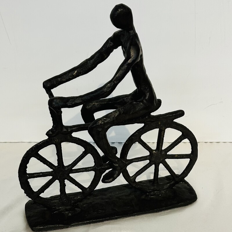 Metal Cyclist Statue
Black
Size: 8x9H