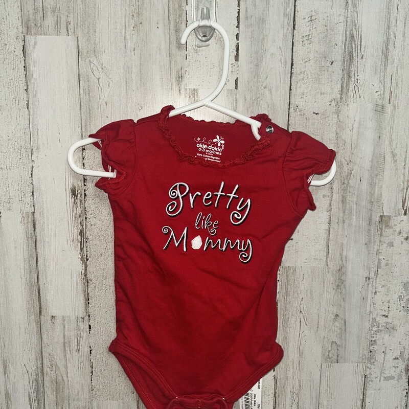 0/3M Pretty Like Mom Ones, Red, Size: Girl NB-3m