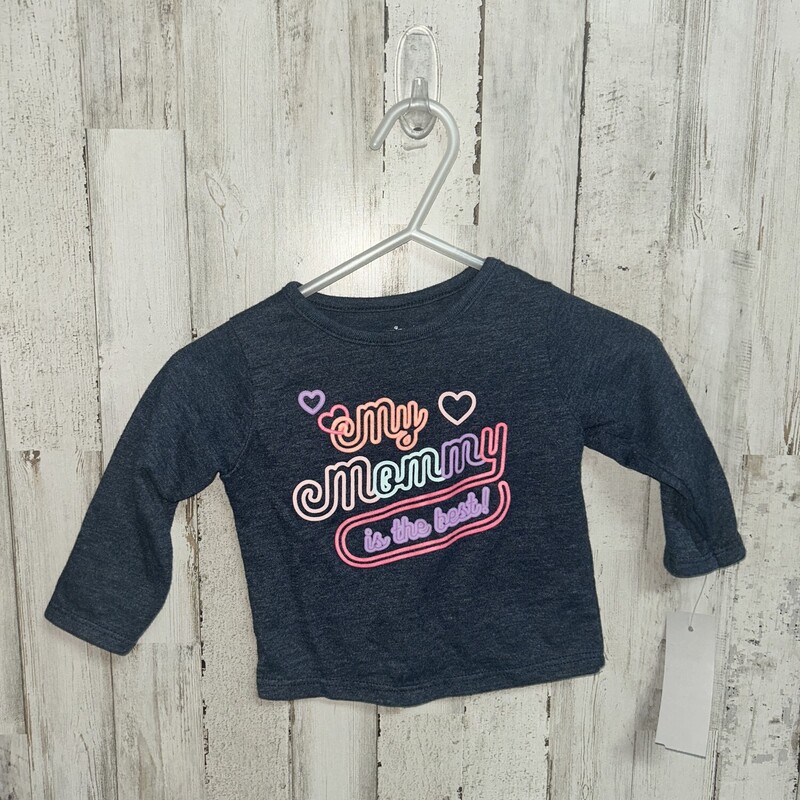 0/3M Mommy Is The Best Te, Grey, Size: Girl NB-3m