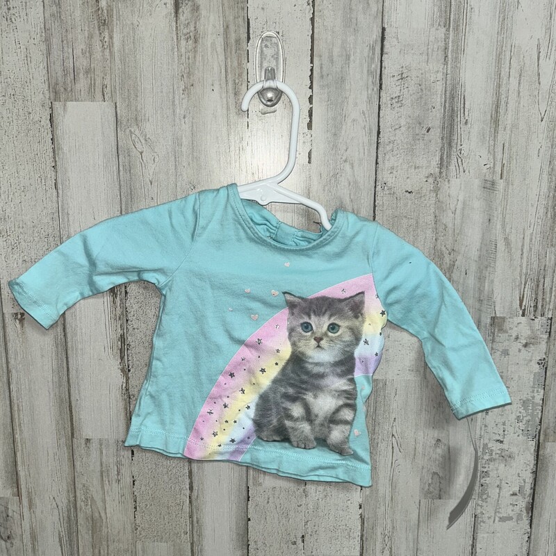 3M Blue Kitty Tee, Blue, Size: Girl NB-3m