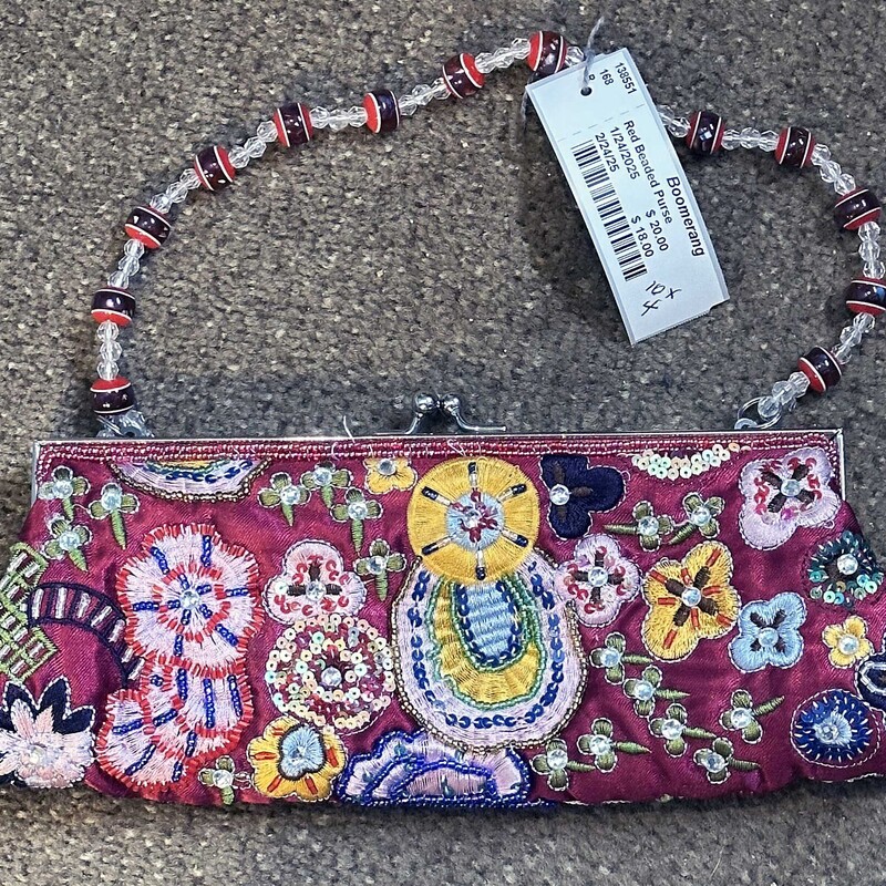 Red Beaded Purse