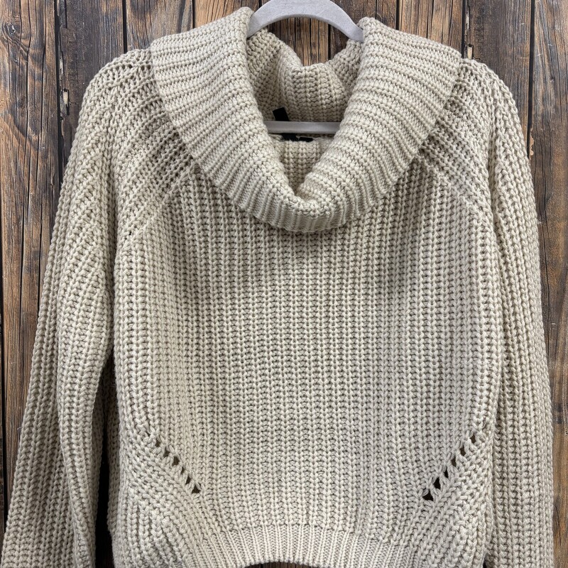 Beige Knit Sweater, Size: M