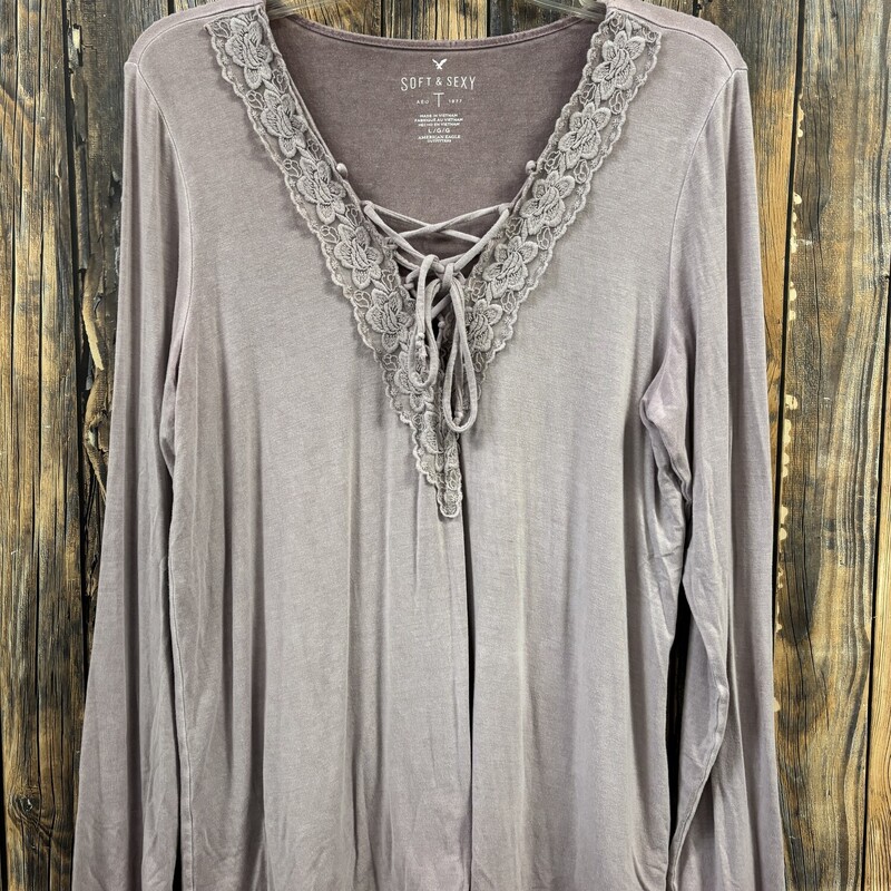 Purple AE Lace Shirt, Size: L