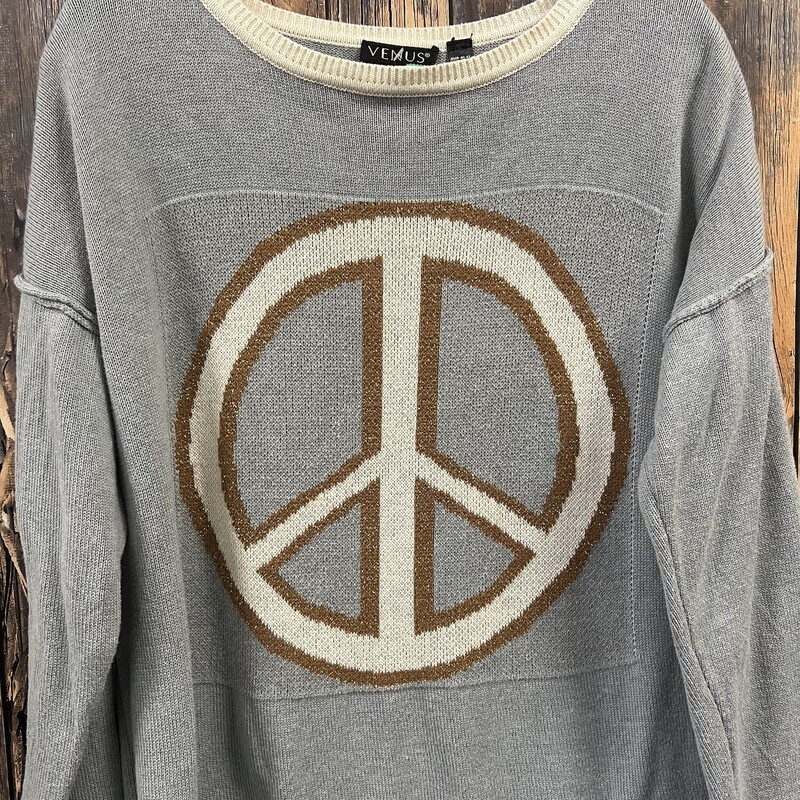 Gray Peace Sweater, Size: Md