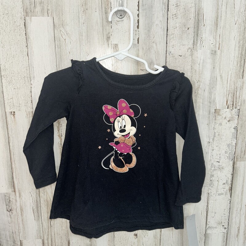 24M Minnie Mouse Tee, Black, Size: Girl 18-24