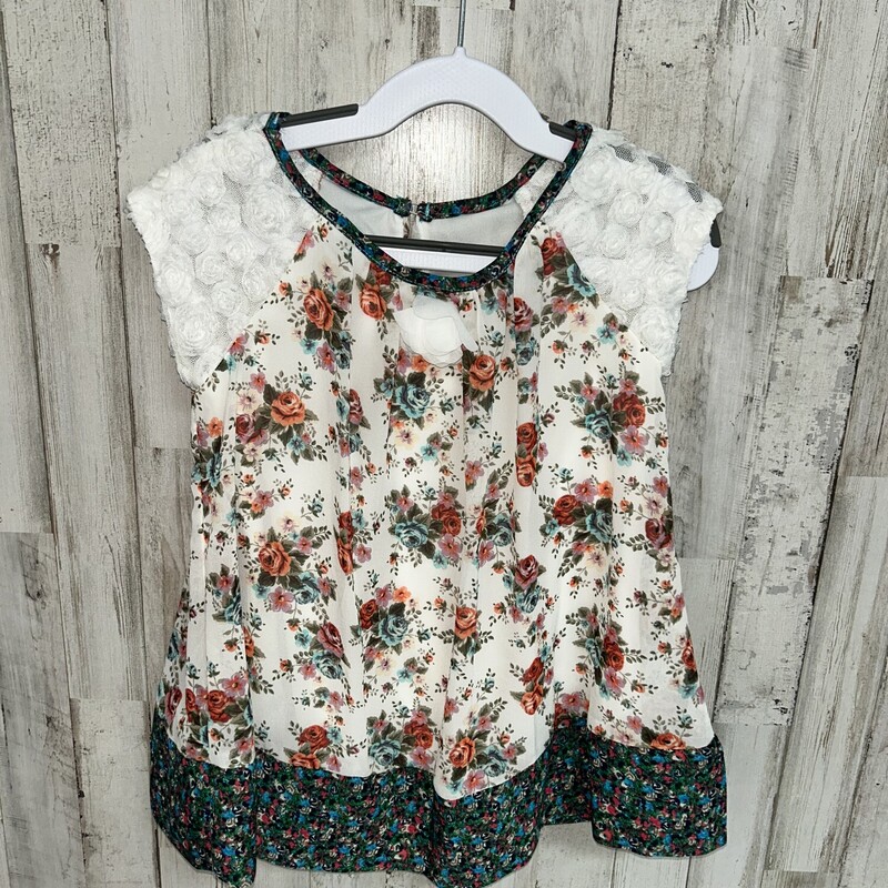 4T Sheer Floral Print Top