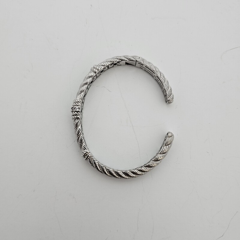 Judith Ripka Twisted Cuff, Sterling, Size: Cz