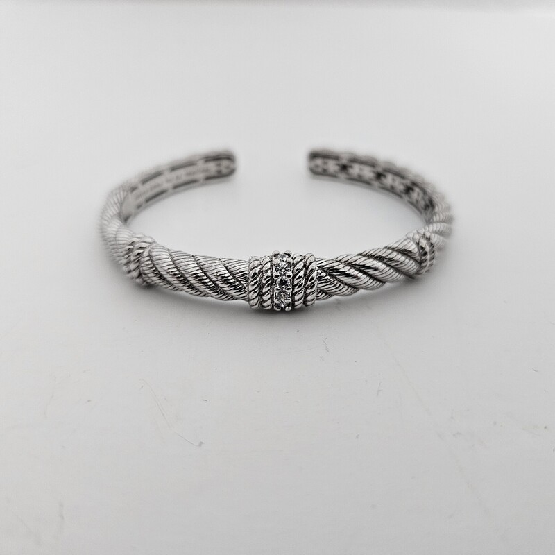 Judith Ripka Twisted Cuff, Sterling, Size: Cz