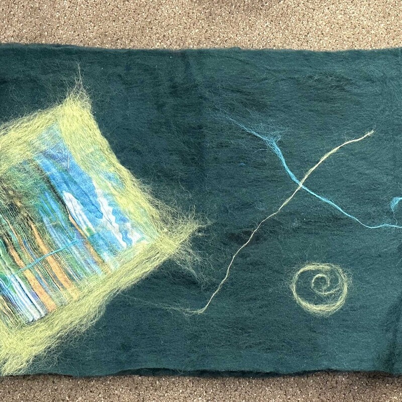 Green Multi Felted Runner