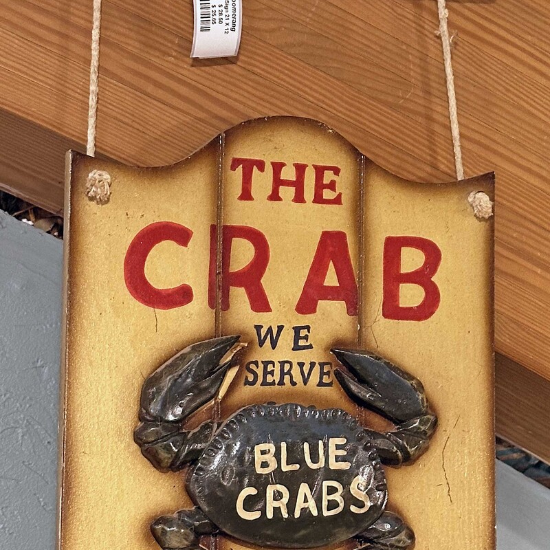 The Crab Hut Sign 21 X 12