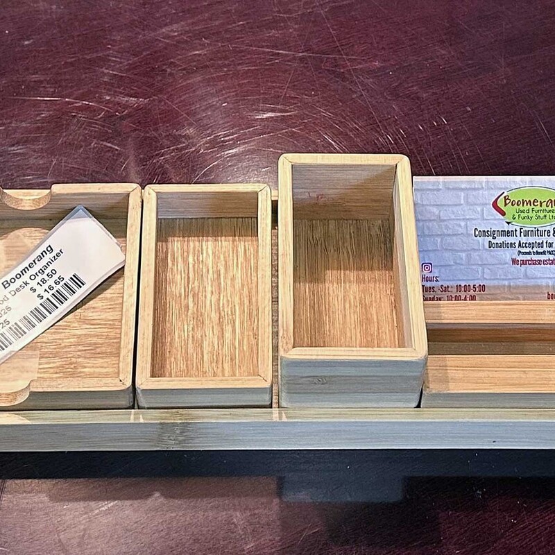 7 Pc Wood Desk Organizer