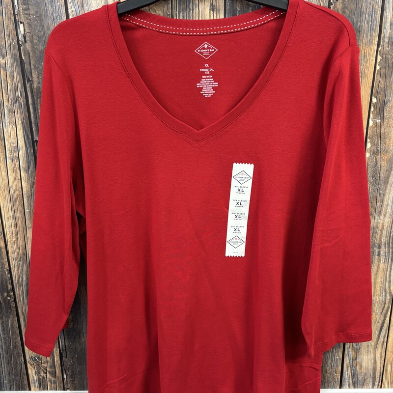 NWT Red Vneck Shirt, Size: XL