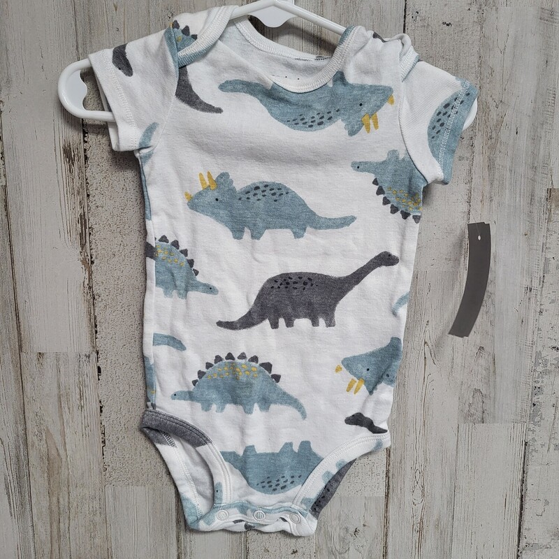 6M White Dino Onesie, White