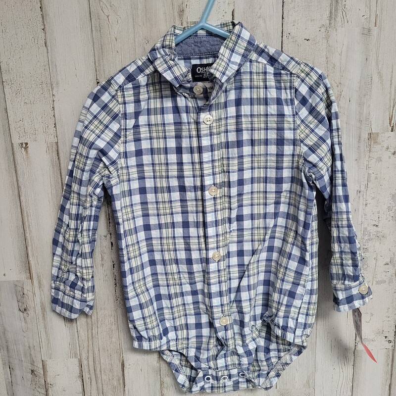 24M Blue Plaid Button Up