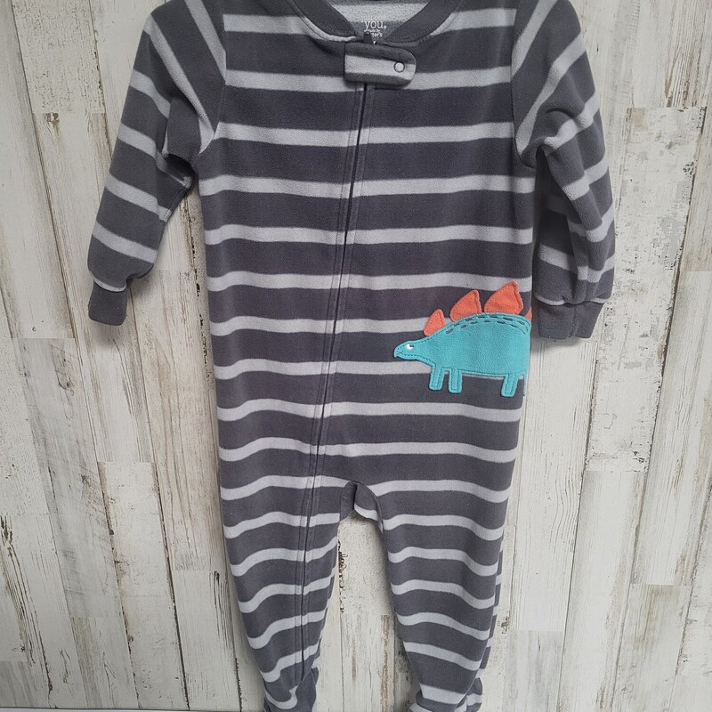 18M Grey Stripe Dino Slee