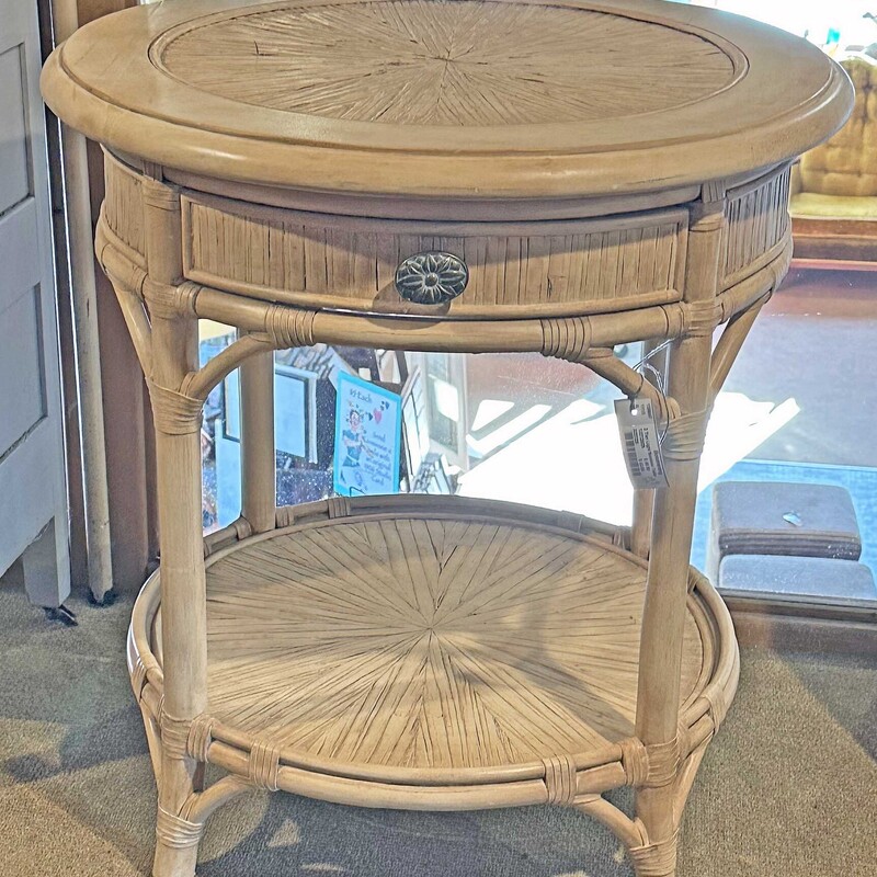 2 Tier Light Bamboo Table
26 In Round x 26 In Tall.