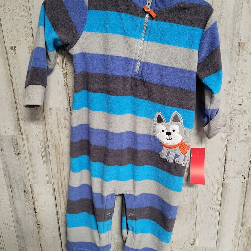 12M Blue Stripe Dog Rompe