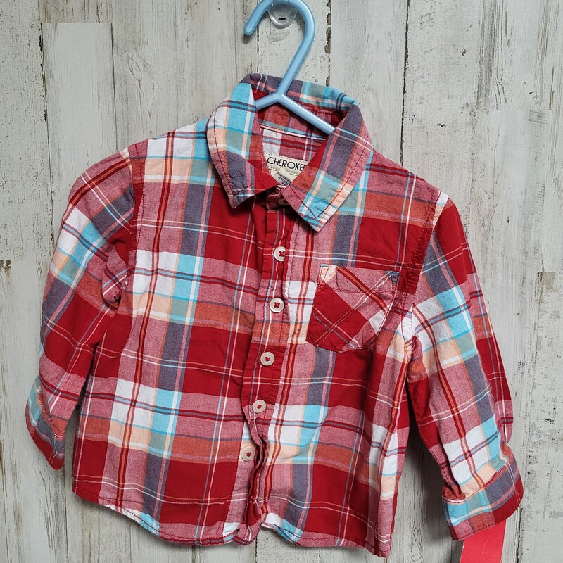 12M Red/Blue Button Up