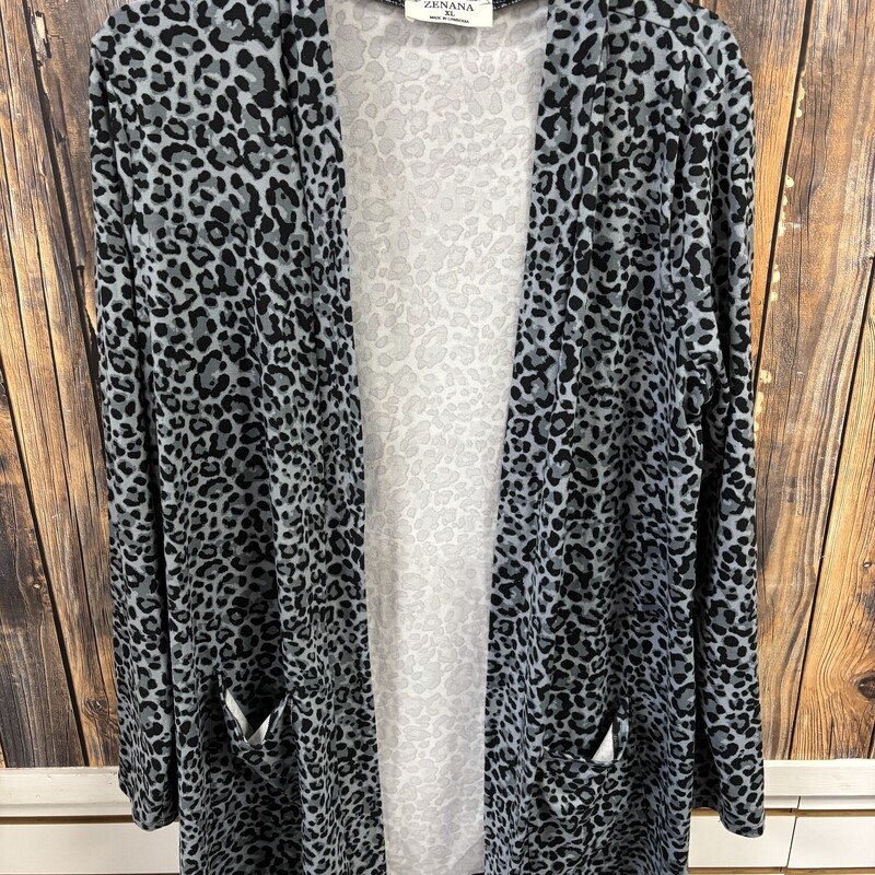 Animal Print Cardigan, Size: XL