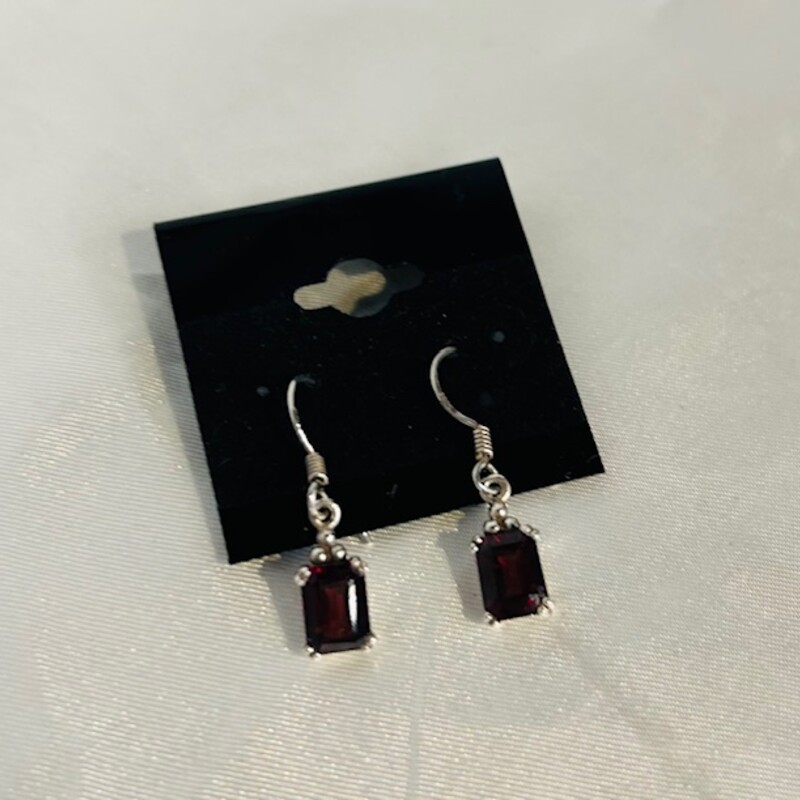 925 Garnet Dangles