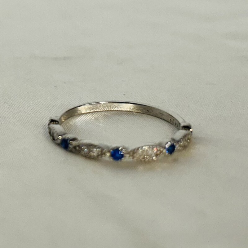 925 CZ Blue Gems Band