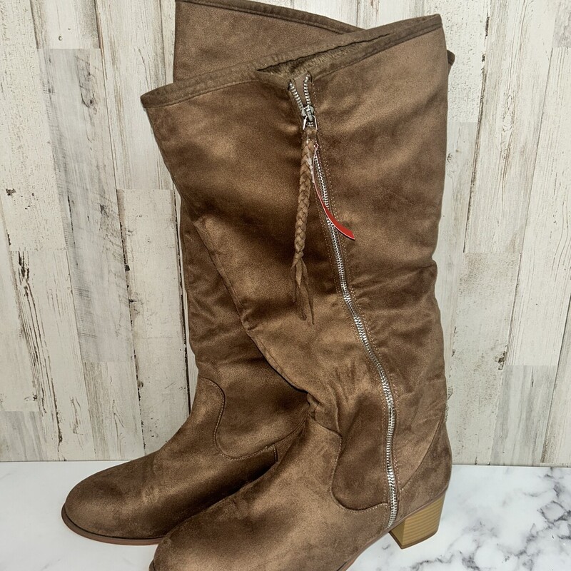 A12 Tall Brown Zip Boots, Brown, Size: Shoes A12