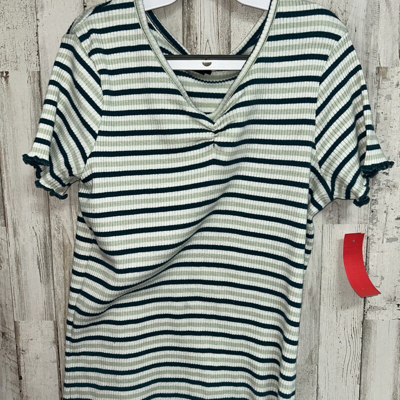 14/16 Green Striped Top