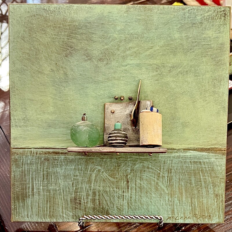 Bronze Art Alice Mclean, Green Background,
Size: 9x9