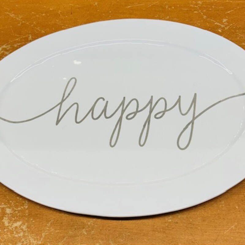 Mud Pie Happy Serving Platter
White Grey
Size: 20Wx15D