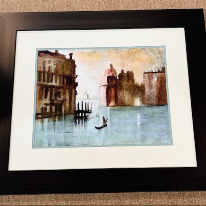 Muted Canal Scene Print
Blue Brown Tan Size: 29.5 x 26H