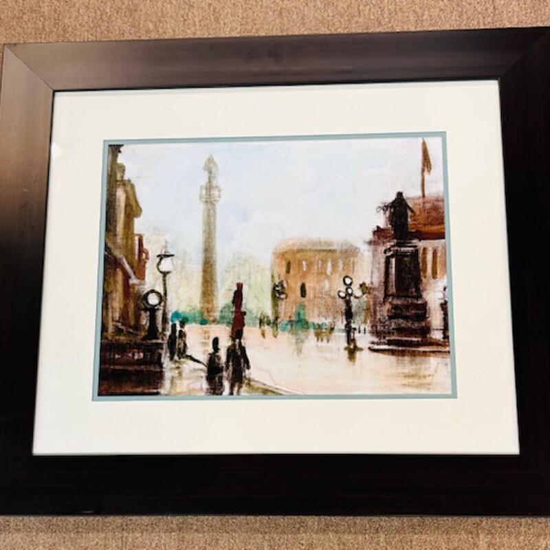 Muted Street Scene Print
Blue Brown Tan Size: 29.5 x 26H