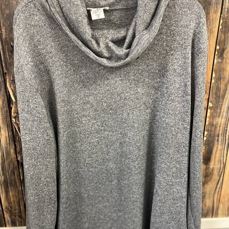 Gray Cowl Neck Shirt, Size: XL