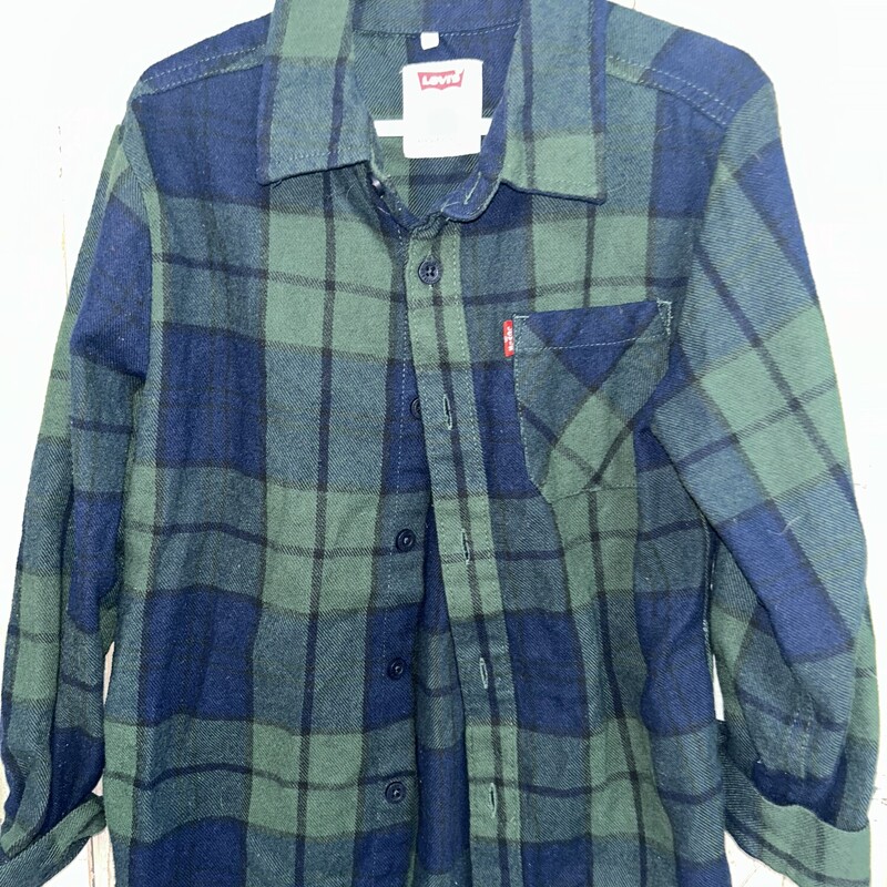 6/7 Green Plaid Flannel