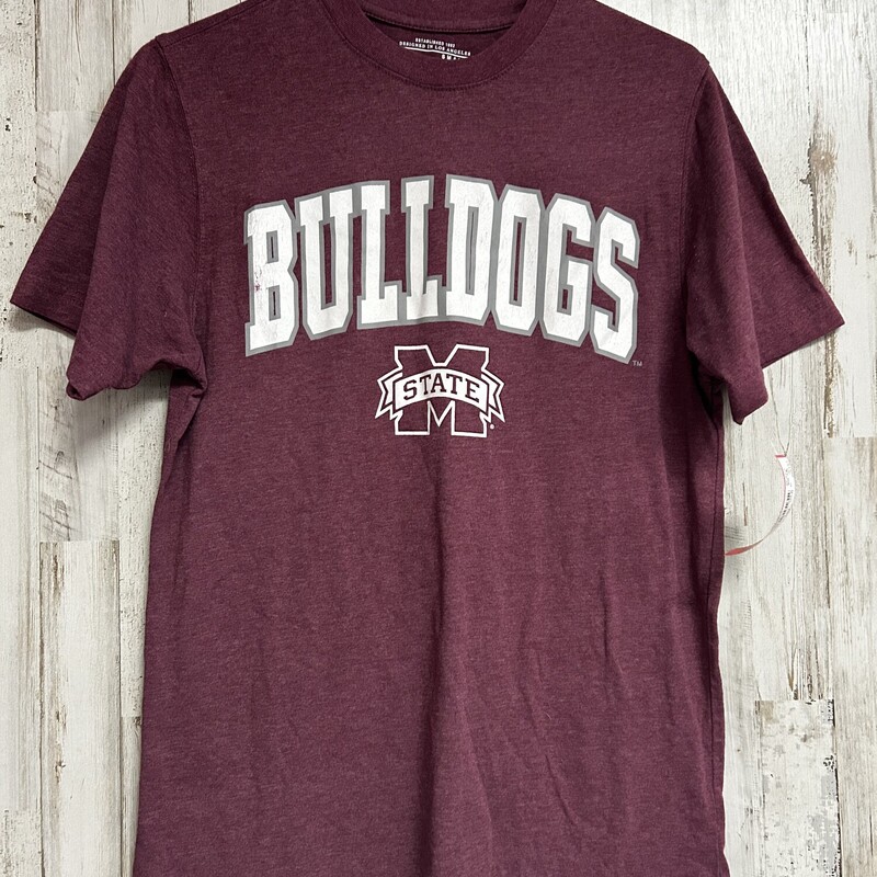 S Maroon Bulldog Tee, Red, Size: Ladies S