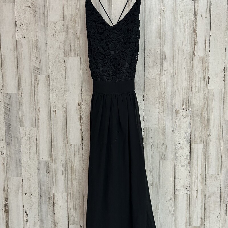 S Black Lace Maxi Dress